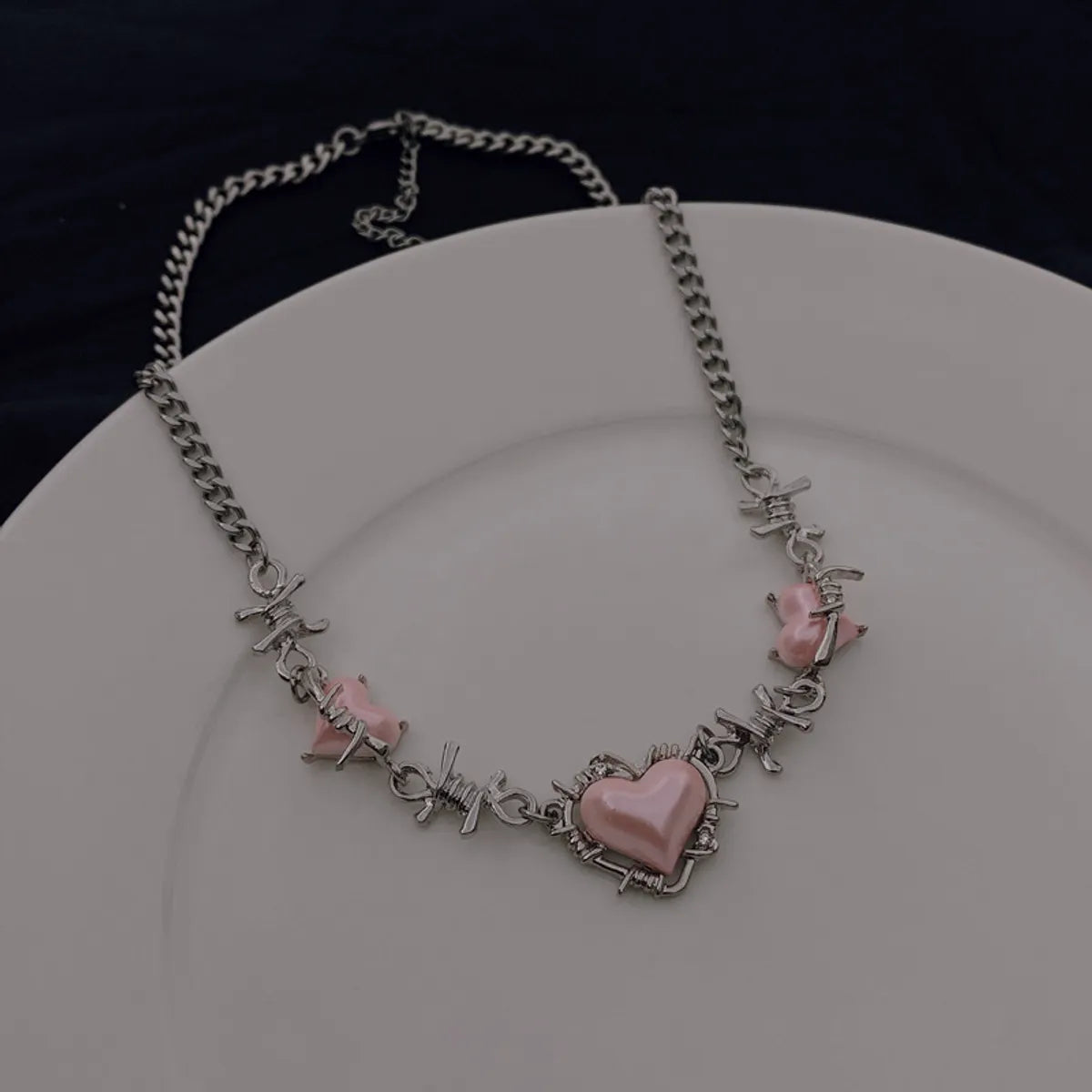 Sweet Heart Shape Alloy Titanium Steel Plating Women's Necklace