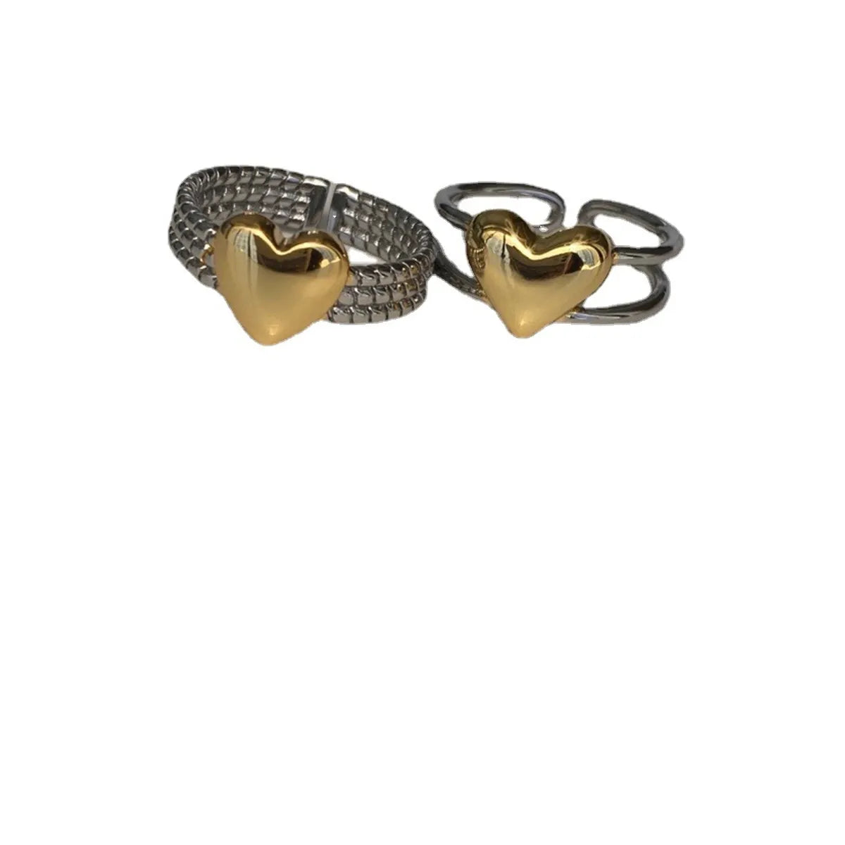 Sweet Heart Shape Alloy Women's Open Rings