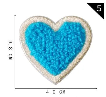 Sweet Heart Shape Plush Cloth Sticker 1 Piece