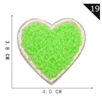 Sweet Heart Shape Plush Cloth Sticker 1 Piece