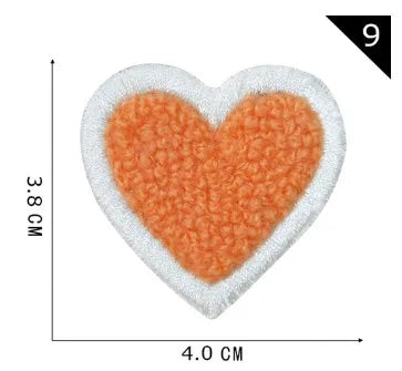 Sweet Heart Shape Plush Cloth Sticker 1 Piece