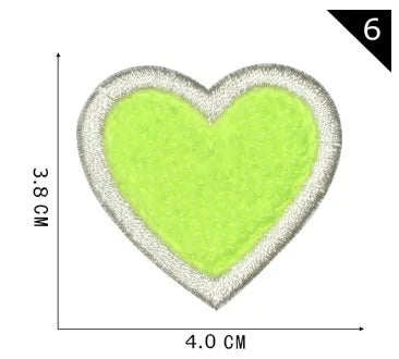 Sweet Heart Shape Plush Cloth Sticker 1 Piece