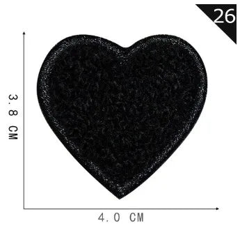 Sweet Heart Shape Plush Cloth Sticker 1 Piece