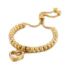 Sweet Heart Shape Stainless Steel 18K Gold Plated Bracelets In Bulk