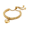 Sweet Heart Shape Stainless Steel 18K Gold Plated Bracelets In Bulk