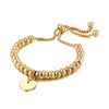 Sweet Heart Shape Stainless Steel 18K Gold Plated Bracelets In Bulk