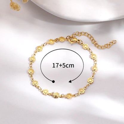 Sweet Heart Shape Stainless Steel Plating 18k Gold Plated Bracelets