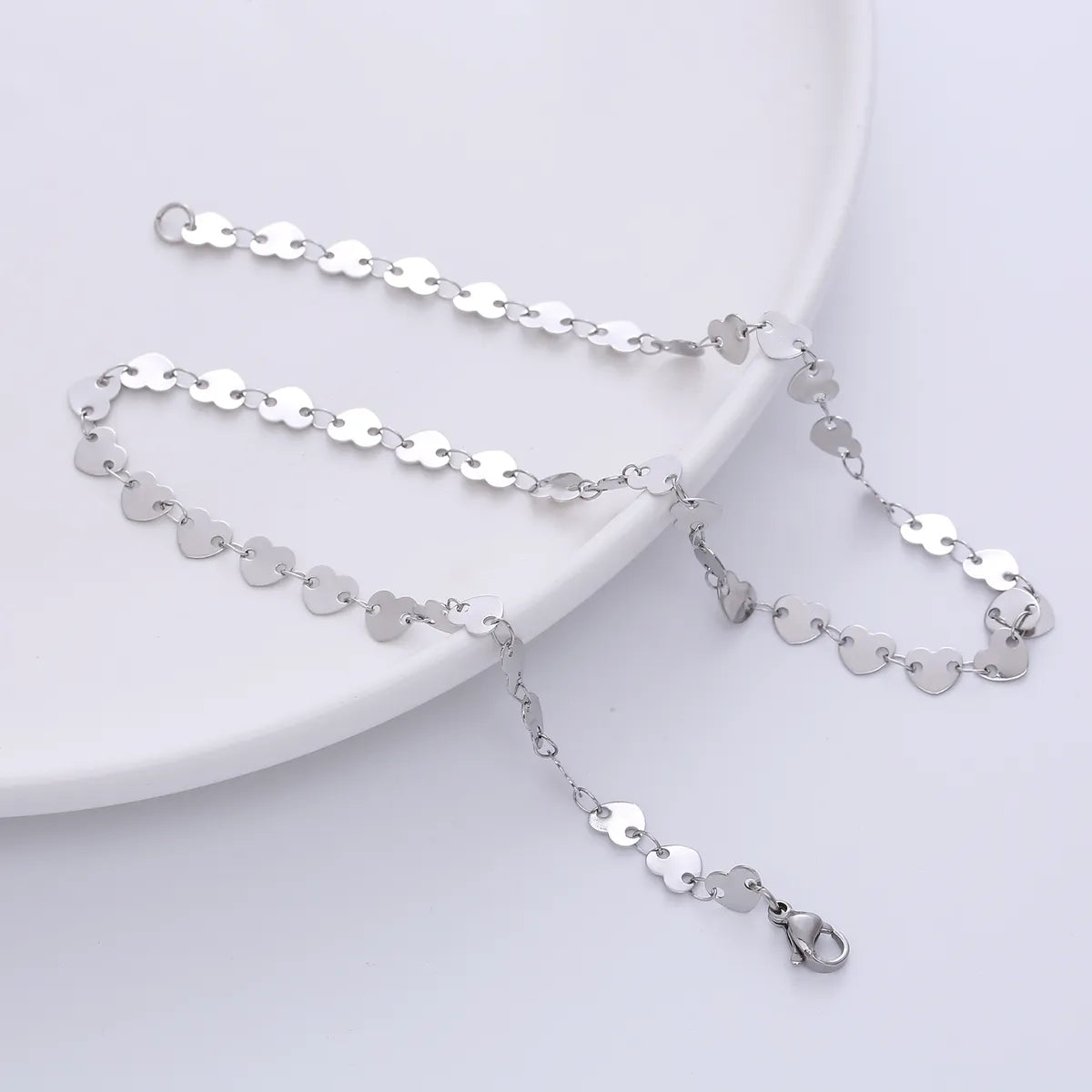 Sweet Heart Shape Stainless Steel Plating Chain Choker