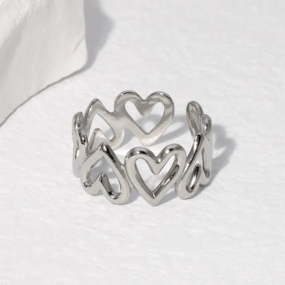 Sweet Heart Shape Stainless Steel Plating Open Ring