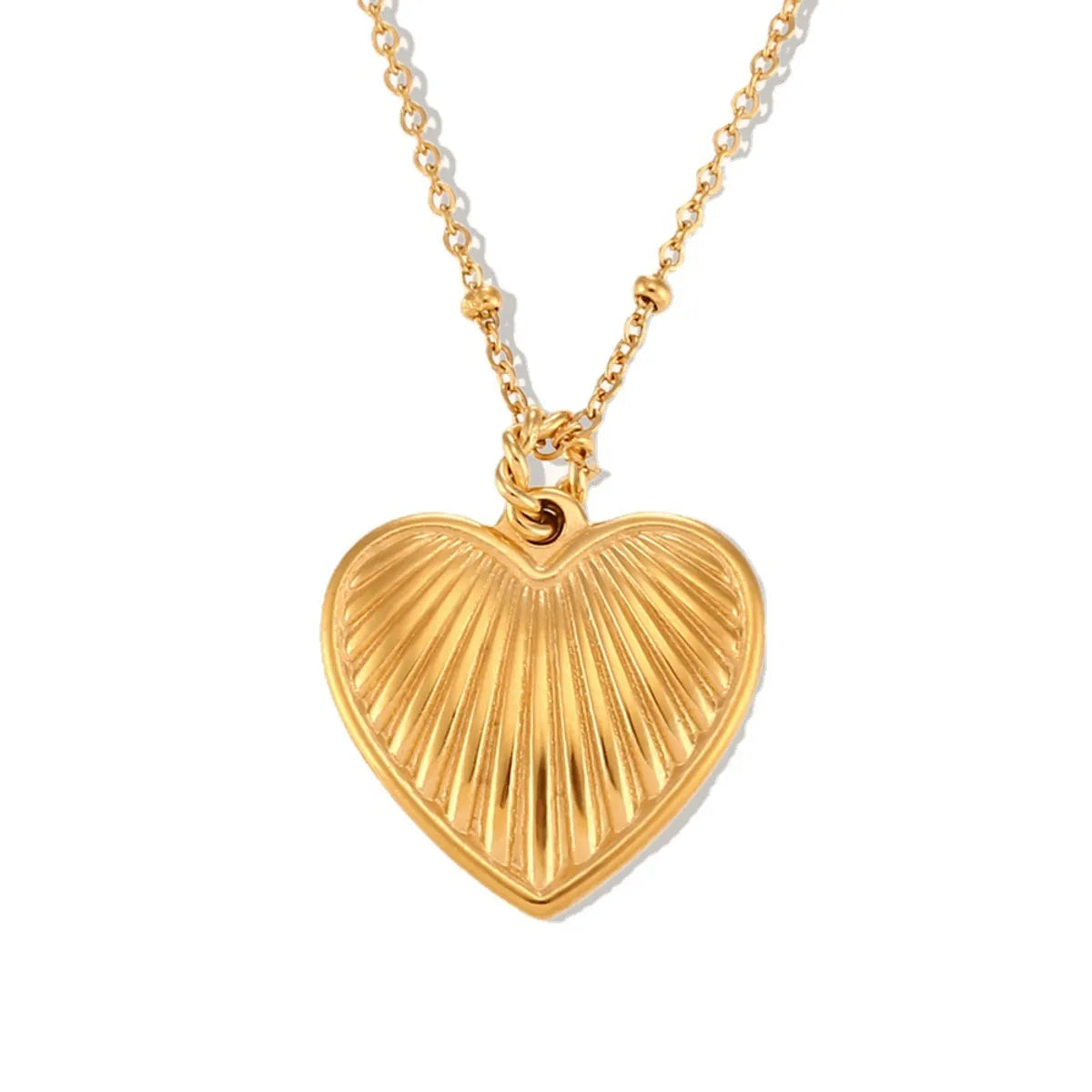 Sweet Heart Shape Stainless Steel Titanium Steel Plating 18k Gold Plated Pendant Necklace