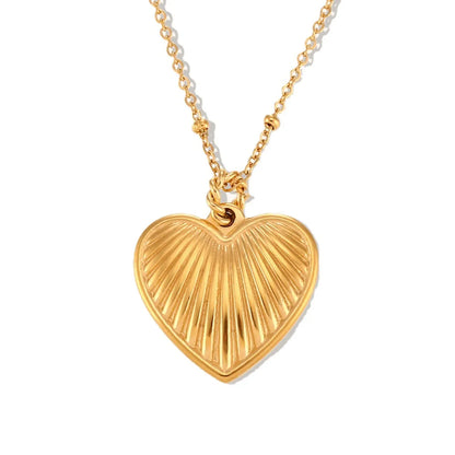 Sweet Heart Shape Stainless Steel Titanium Steel Plating 18k Gold Plated Pendant Necklace