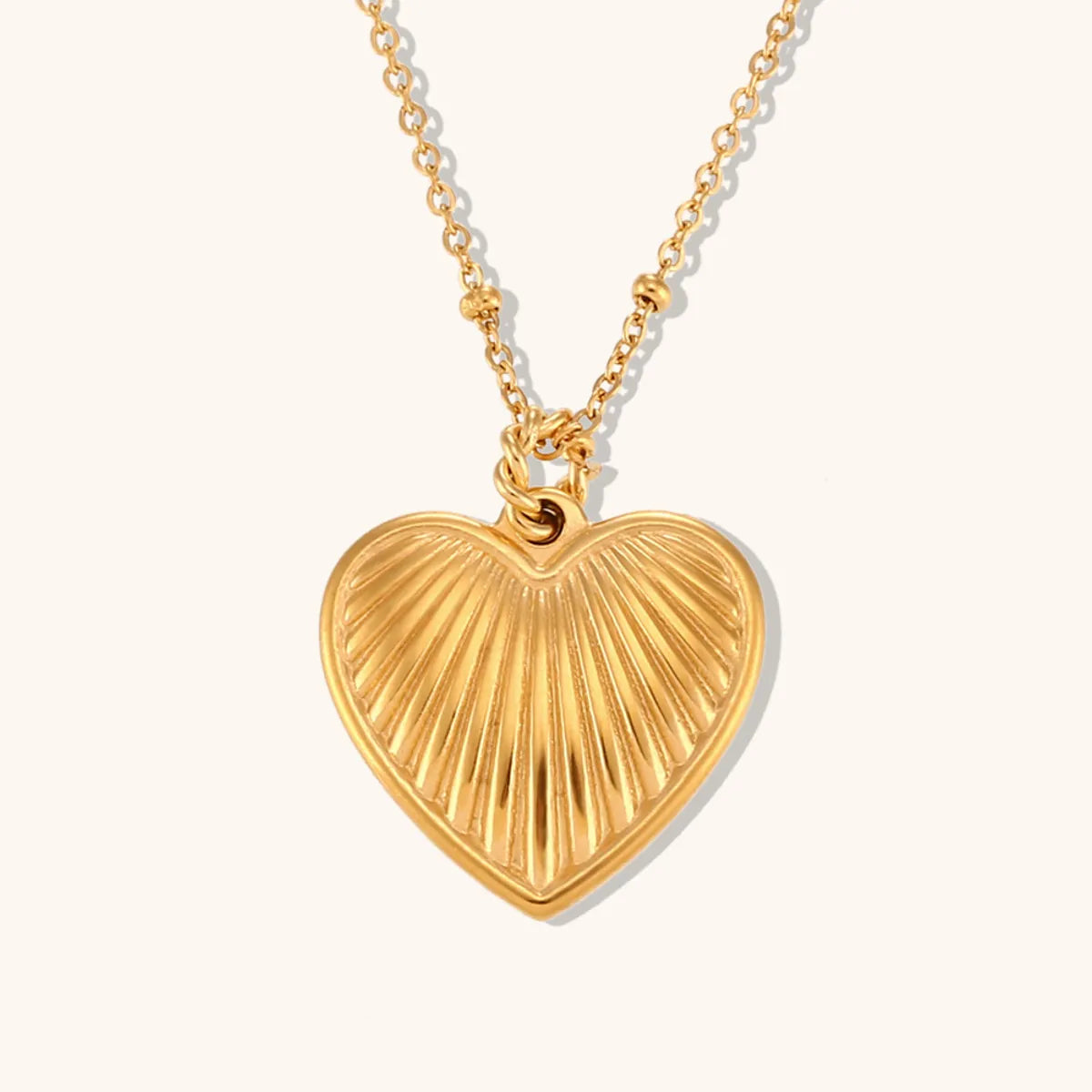 Sweet Heart Shape Stainless Steel Titanium Steel Plating 18k Gold Plated Pendant Necklace