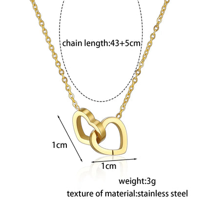 Sweet Heart Shape Stainless Steel Titanium Steel Plating Pendant Necklace