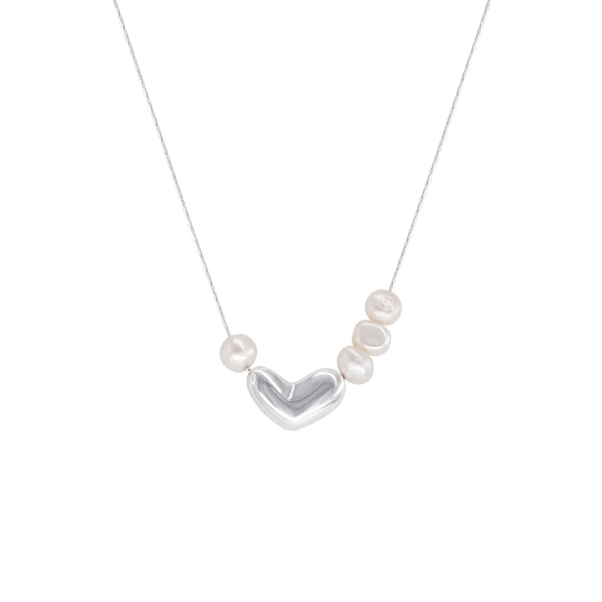 Sweet Heart Shape Sterling Silver Chain Pendant Necklace