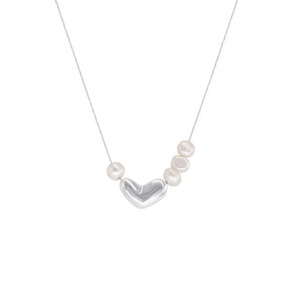 Sweet Heart Shape Sterling Silver Chain Pendant Necklace