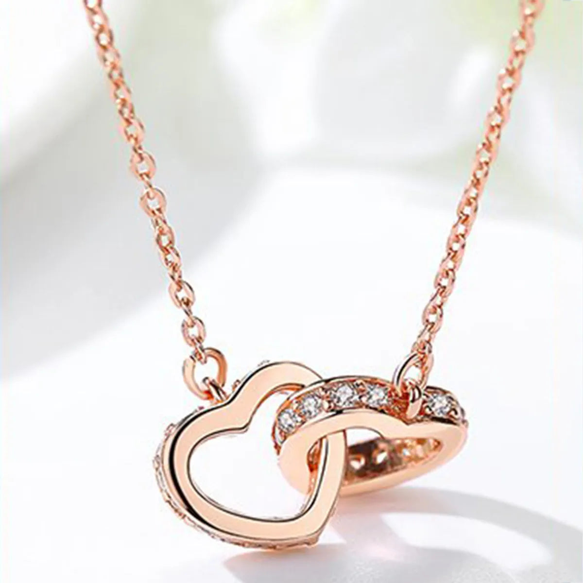 Sweet Heart Shape Sterling Silver Pendant Necklace Zircon 925 Silver Necklaces