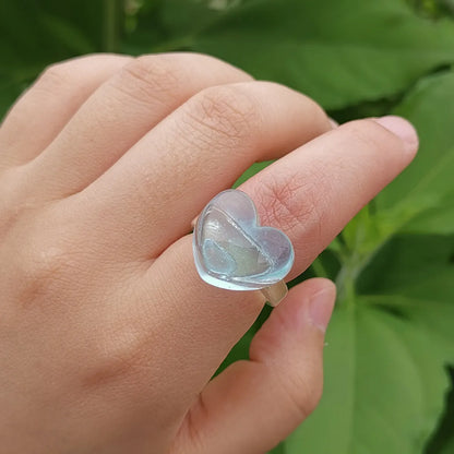 Sweet Heart Shape Synthetic Resin Wholesale Rings