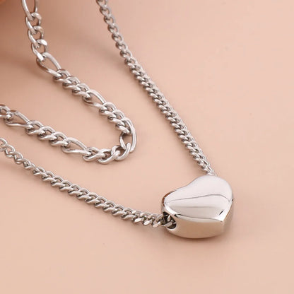 Sweet Heart Shape Titanium Steel Chain Necklace