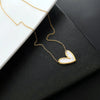 Wholesale Jewelry Sweet Heart Shape Titanium Steel Shell 18K Gold Plated Gold Plated Inlay Pendant Necklace