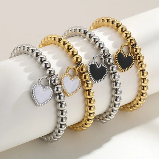 Sweet Heart Shape Titanium Steel Plating Bracelets