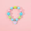 Sweet Heart Shape  Resin Beaded Girl'S Necklace 1 Piece