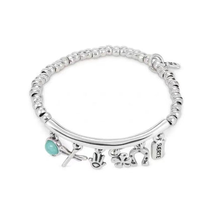 Sweet Insect Flower Turquoise Silver Plated Wholesale Bracelets