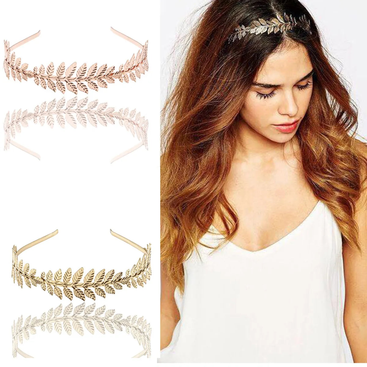 Sweet Leaf Metal Plating Hair Band