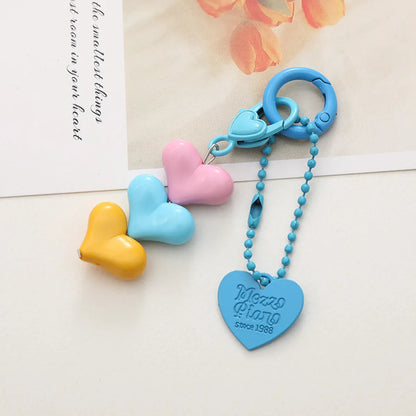 Sweet Letter Heart Shape Arylic Stoving Varnish Bag Pendant Mobile Phone Chain Keychain