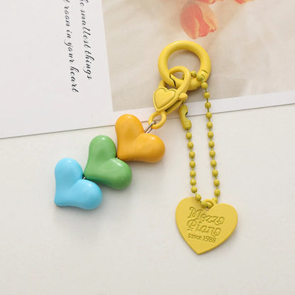 Sweet Letter Heart Shape Arylic Stoving Varnish Bag Pendant Mobile Phone Chain Keychain