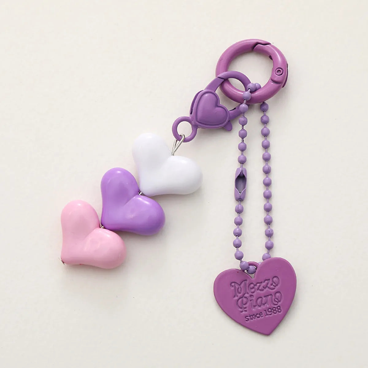 Sweet Letter Heart Shape Arylic Stoving Varnish Bag Pendant Mobile Phone Chain Keychain