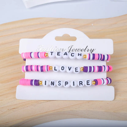 Sweet Letter Soft Clay Wholesale Bracelets