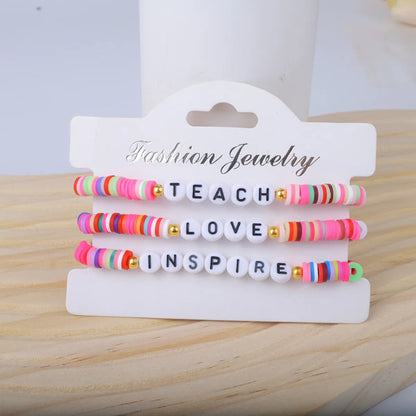 Sweet Letter Soft Clay Wholesale Bracelets