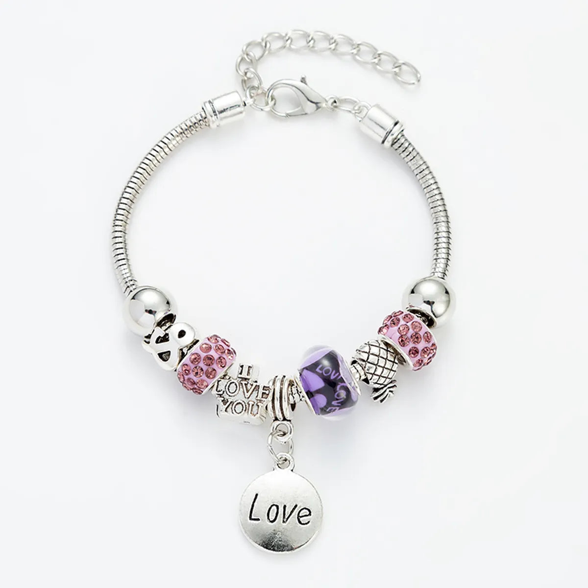 Sweet Love Glass Titanium Steel Plating Bracelets