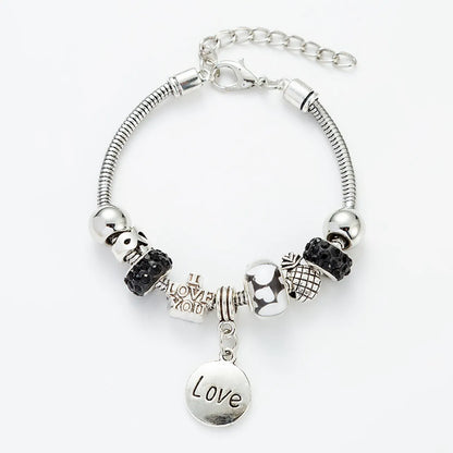 Sweet Love Glass Titanium Steel Plating Bracelets