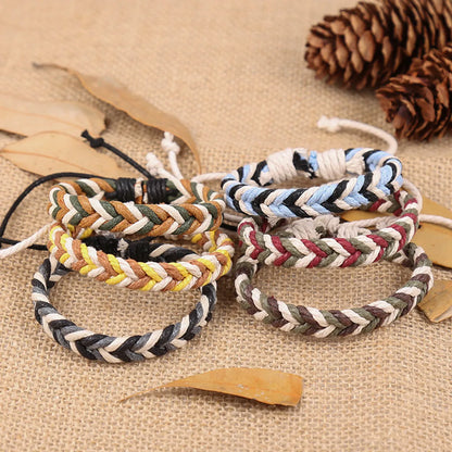 Sweet Multicolor Hemp Rope Handmade Unisex Bracelets