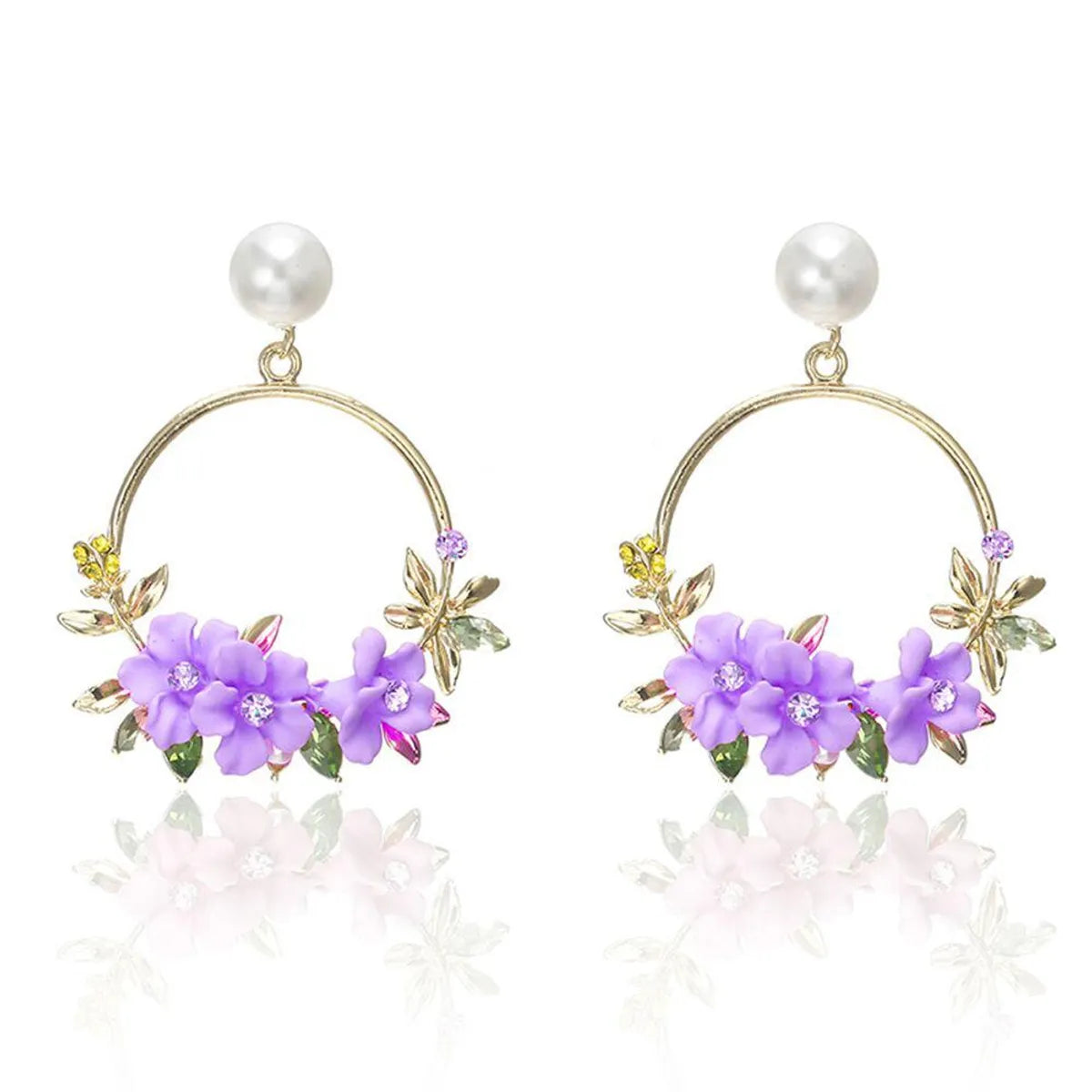 Sweet New Flower Beads Earrings Nhpf147209