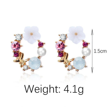 Sweet New Beads Bow Garland Stud Earrings Nhdp147186