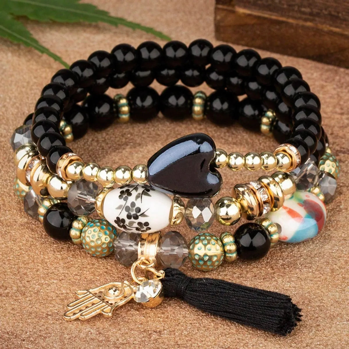 Sweet Palm Alloy Beaded Women's Bracelets