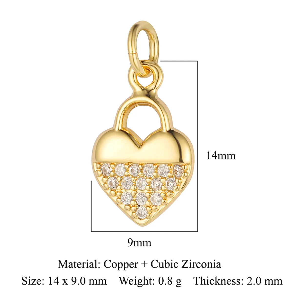 Sweet Pentagram Heart Shape Copper Plating Inlay Zircon 18k Gold Plated Charms Jewelry Accessories