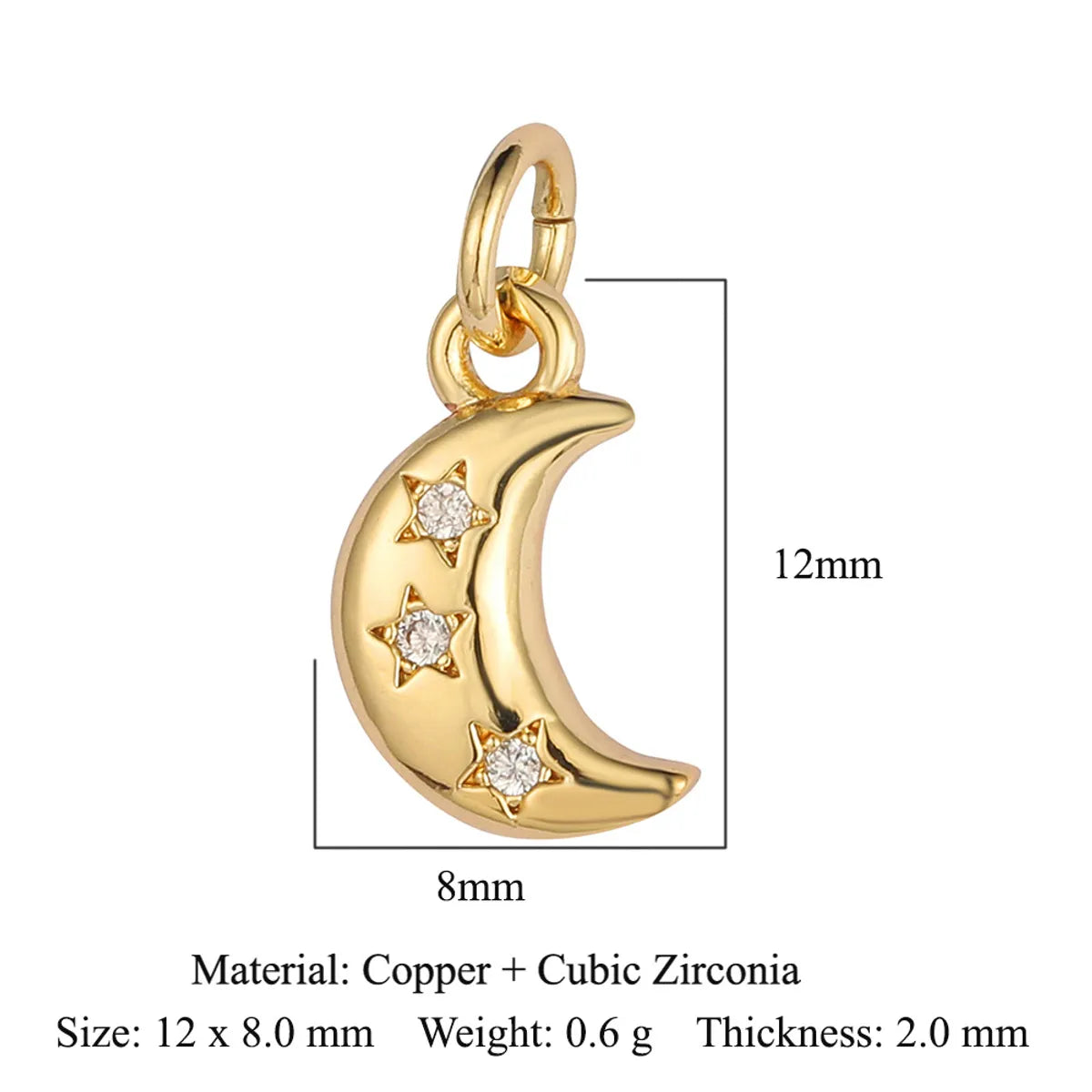 Sweet Pentagram Heart Shape Copper Plating Inlay Zircon 18k Gold Plated Charms Jewelry Accessories