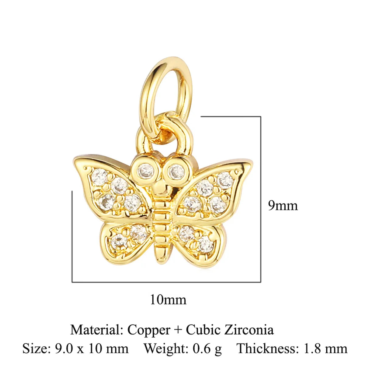 Sweet Pentagram Heart Shape Copper Plating Inlay Zircon 18k Gold Plated Charms Jewelry Accessories