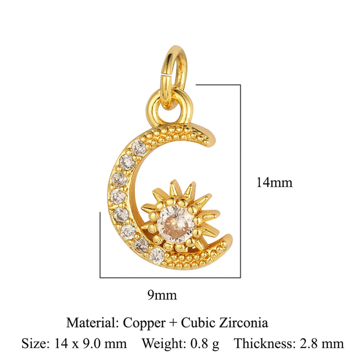 Sweet Pentagram Heart Shape Copper Plating Inlay Zircon 18k Gold Plated Charms Jewelry Accessories