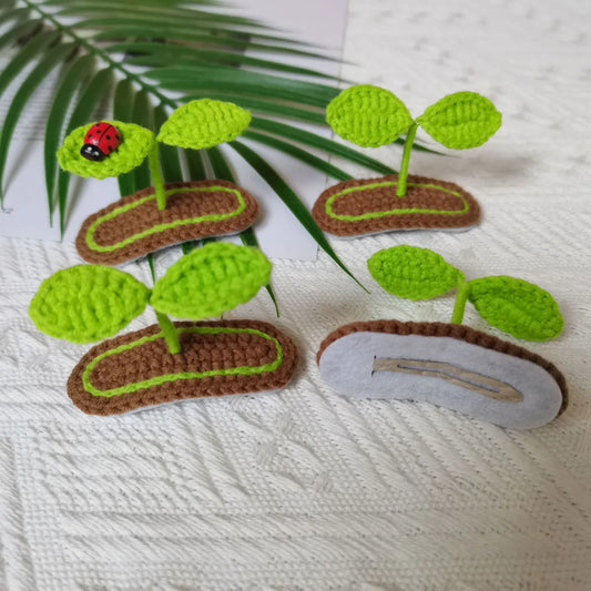 Sweet Plant Wool Handmade Hair Clip