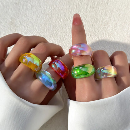 Sweet Printing Animal Cartoon Plastic Resin Women's Rings