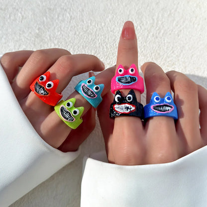 Sweet Printing Animal Cartoon Plastic Resin Women's Rings