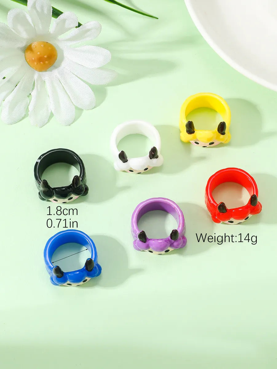 Sweet Printing Animal Cartoon Plastic Resin Women's Rings