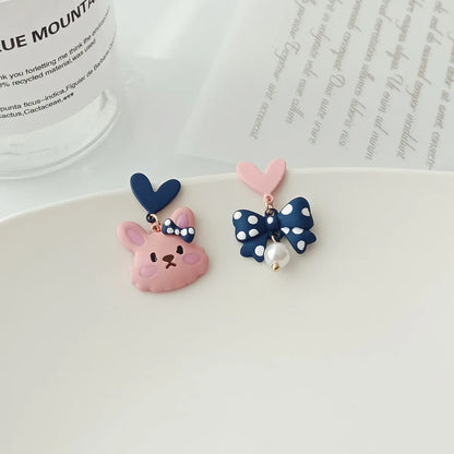 Sweet Rabbit Alloy Stoving Varnish Drop Earrings