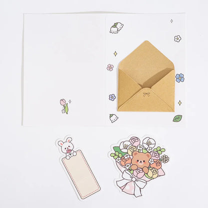 Sweet Rabbit Flower Paper Party Card