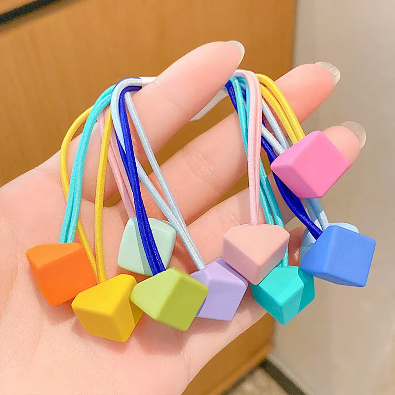 Sweet Rhombus Arylic Hair Tie 1 Set