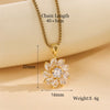 Stainless Steel 18K Gold Plated Sweet Plating Inlay Round Oval Heart Shape Artificial Diamond Pendant Necklace